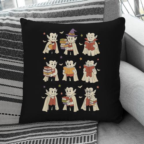 Vampire Reading Books Halloween Cute Teens Kids Pillowcase - Bookorys AU