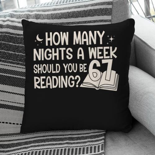 Vintage How Many Nights Reading 67 Meme Book Lover Teacher Pillowcase - Bookorys CA