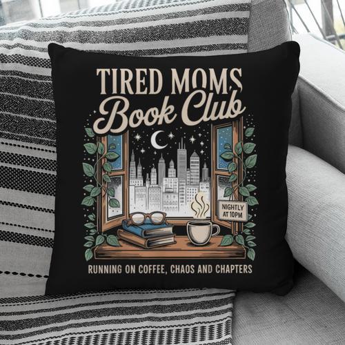Vintage Tired Moms Book Club Bookish Booktrovert Pillowcase - Bookorys
