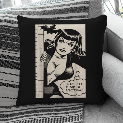 Vintage Vampire Bat Vampire Pin Up Girl Horror Comic Book Pillowcase - Bookorys