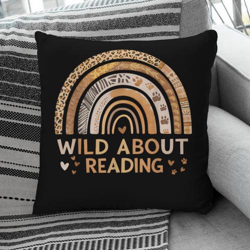 Wild About Reading Books Reader Lover Bookworm Librarian Pillowcase - Bookorys DE