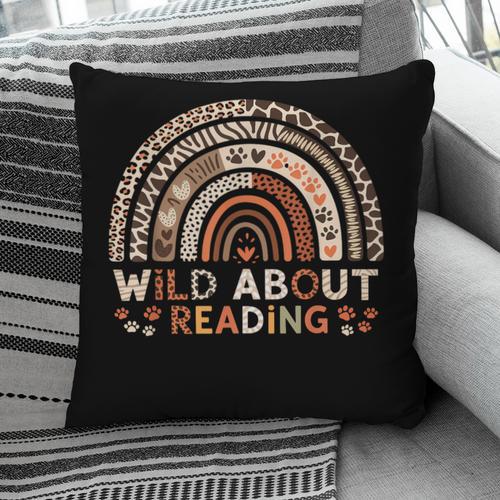 Wild About Reading Books Reader Lover Library Day Librarian Pillowcase - Bookorys DE