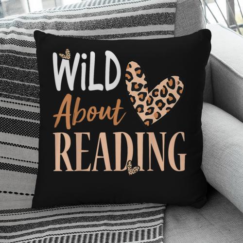 Wild About Reading Teacher Books Reader Lovers Leopard Zebra Pillowcase - Bookorys DE
