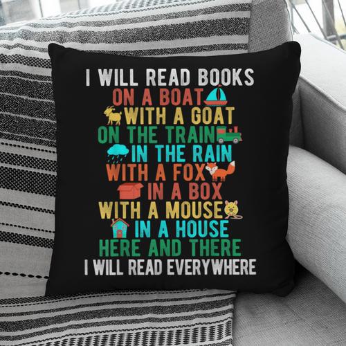 I Will Read Book On Boat Words For Kids Pillowcase - Bookorys DE