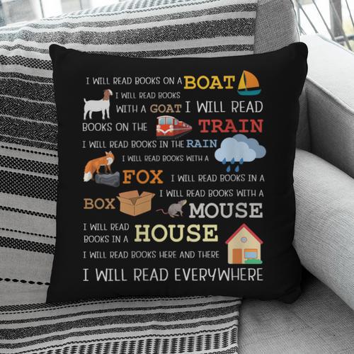 I Will Read Books On a Boat & Everywhere Reading Pillowcase - Bookorys