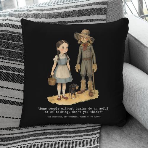 Wizard Of Oz Book Quote Scarecrow Dorothy Retro Drawing Pillowcase - Bookorys DE