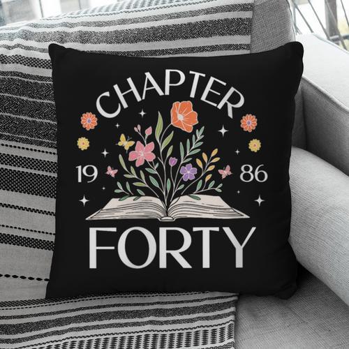 Women's 1986 Chapter Forty 40th Birthday Wildflower Book 40 Year Old Pillowcase - Bookorys