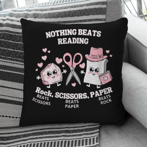 Women's Nothing Beats Reading Book Lover Statement Pillowcase - Bookorys UK
