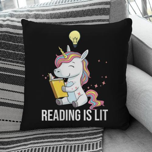 Women's Reading Is Lit Unicorn Library English Teacher Book Lover Pillowcase - Bookorys UK