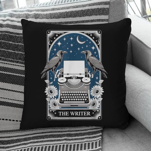 The Writer Typewriter Crow Writing Journalist Book Writer Pillowcase - Bookorys