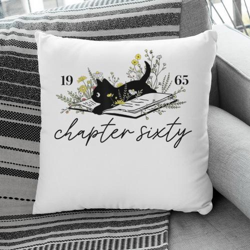 1965 Chapter Sixty Book Cat Lover 60th Birthday For Men Women Pillowcase - Bookorys DE