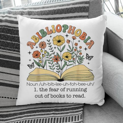 Abibliophobia Wildflower Reading Bookworm Book Reader Pillowcase - Bookorys