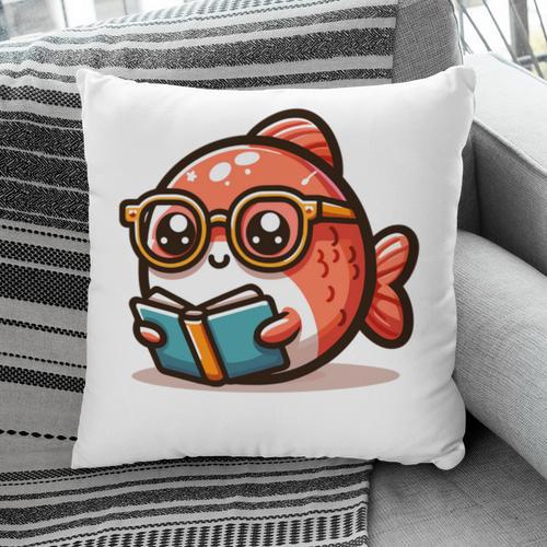 Adorable Book Lover Salmon With Reading Glasses Cute Pillowcase - Bookorys