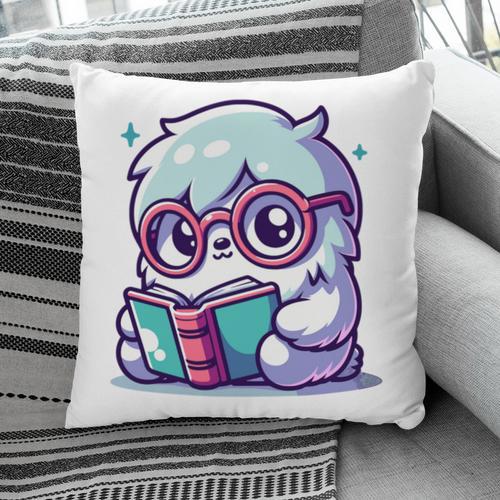 Adorable Book Lover Yeti With Reading Glasses Cute Pillowcase - Bookorys