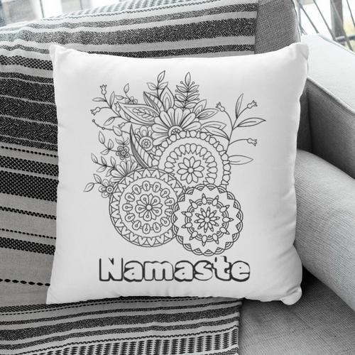 Adult Coloring Book Namaste Yoga Flowers Pillowcase - Bookorys