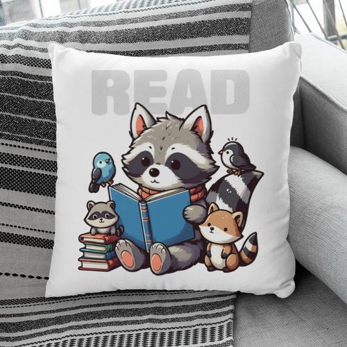 Animals Raccoon Reading Book Librarian Across America Kids Pillowcase - Bookorys