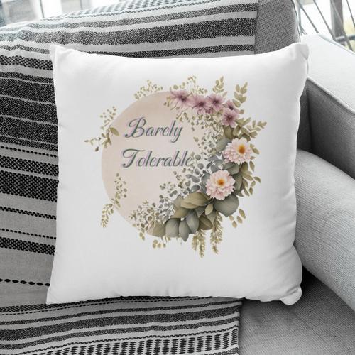 Barely Tolerable Book Lover Bookish Floral Bookworm Pillowcase - Bookorys