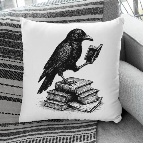 Book Raven Vintage Dark Academia Literature Reading Pillowcase - Bookorys CA