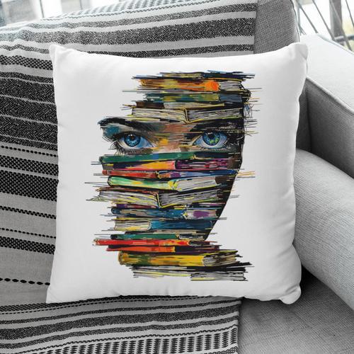 Book Women Graphic Art Colorful Eyes Pillowcase - Bookorys UK