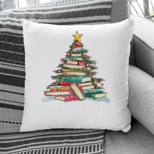 All Booked For Christmas Book Christmas Tree Lights Xmas Pillowcase - Bookorys