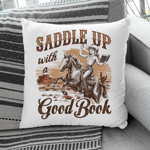 Bookish Retro Western Cowgirl Texas Book Lover Novel Reader Pillowcase - Bookorys CA