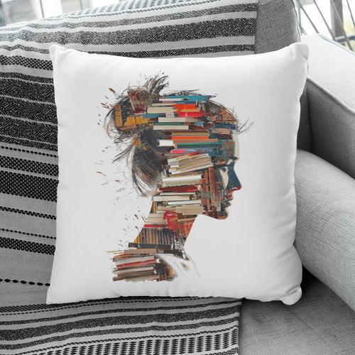 Books Lover Women Art Colorful Drawing Graphic Books Pillowcase - Bookorys DE