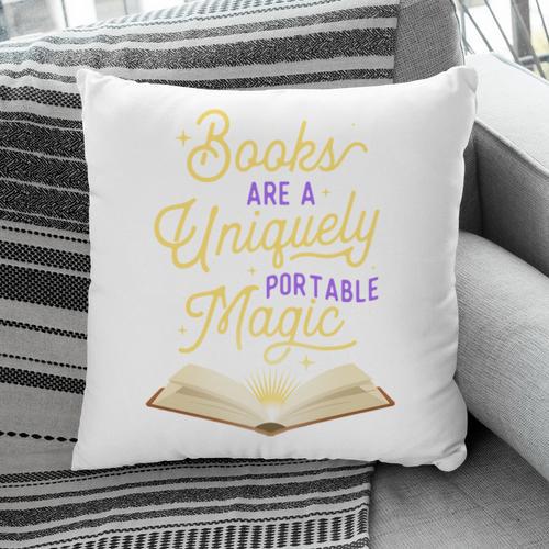 Books Are A Uniquely Portable Magic Reading Bookworm Pillowcase - Bookorys CA