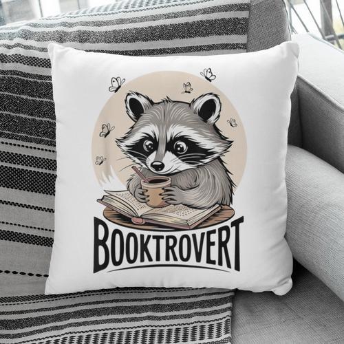 Booktrovert Raccoon Reading And Coffee For Book Lover Pillowcase - Bookorys UK