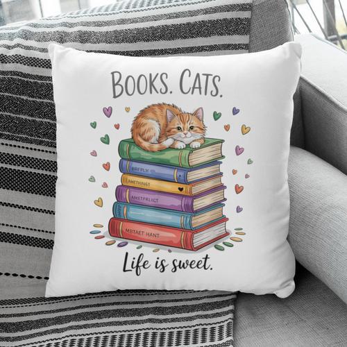 Cats Books Lover Men Women Pillowcase - Bookorys