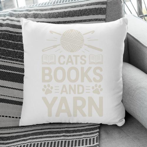 Cats Books And Yarn Crocheter Crocheting Pillowcase - Bookorys