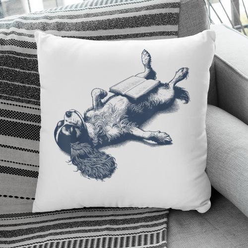 Cavalier King Charles Spaniel Book Nap Vintage Dog Mom Dad Pillowcase - Bookorys DE