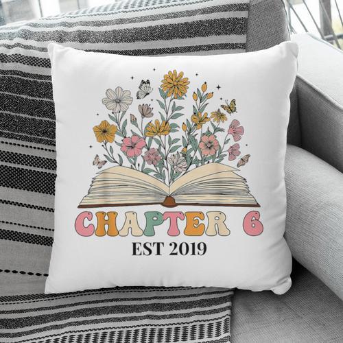 Chapter 6 Years Old 6th Birthday Wildflower Book Lover Pillowcase - Bookorys