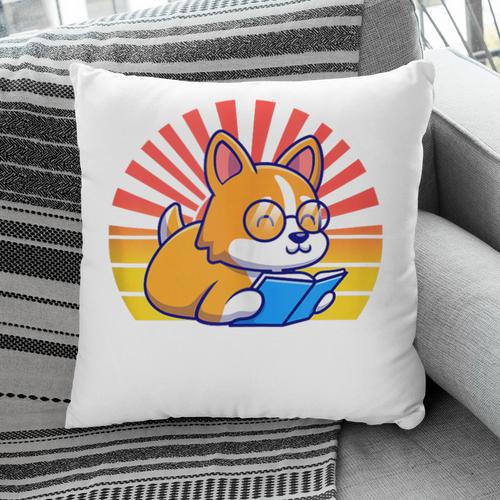 Corgi Dog Reading Book Book Lover Dog Lover Pillowcase - Bookorys CA