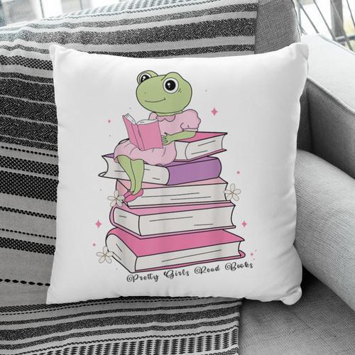 Cute Book Lover Frog Pretty Girls Read Books Kawaii Reading Pillowcase - Bookorys