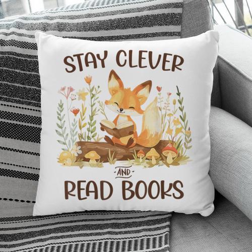Cute Fox Stay Clever Read Books For Librarian Or Bookworm Pillowcase - Bookorys UK