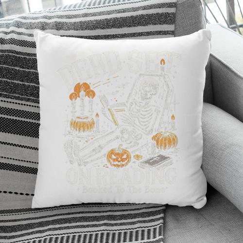 Dead Set On Reading Skeleton Halloween Book Lover Pillowcase - Bookorys DE