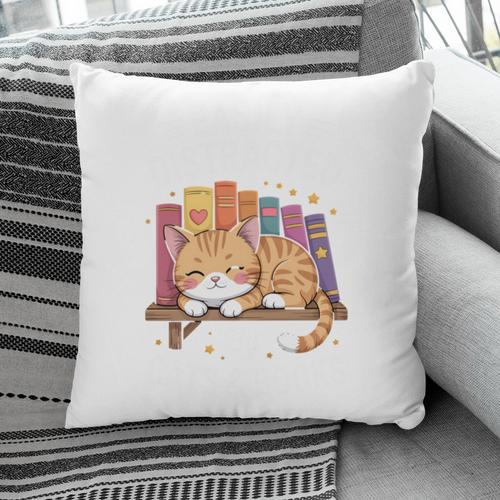 Easily Distracted By Cats And Books Cute Cat Sleeping Girls Pillowcase - Bookorys CA