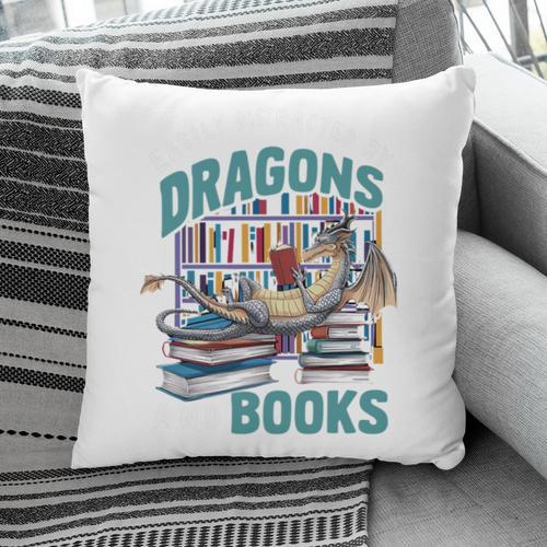 Easily Distracted By Dragons And Books Bookworm Pillowcase - Bookorys UK