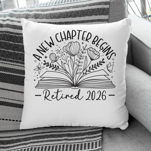 Floral Book a New Chapter Begins Retired Retirement Teacher Pillowcase - Bookorys CA