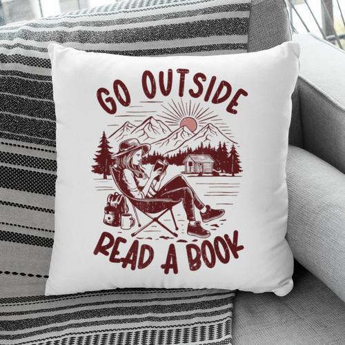 Go Outside Read a Book Vintage Bibliophiles Pillowcase - Bookorys DE