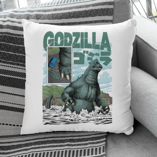 Godzilla Ocean Scene Comic Book Illustration Movie Monster Pillowcase - Bookorys DE