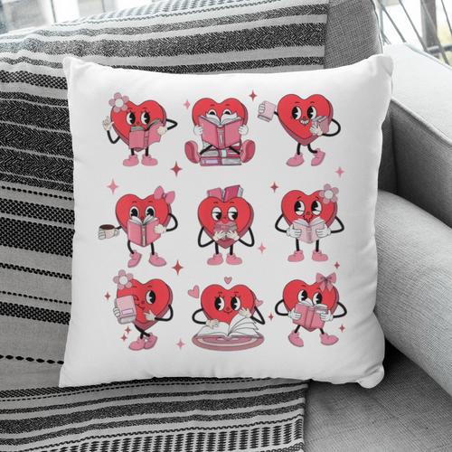 Heart Holding Reading Books Valentine Teacher Book Lover Pillowcase - Bookorys CA