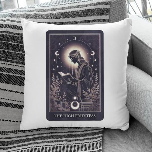 High Priestess Tarot Art Celestial Mystic Book Lover Pillowcase - Bookorys