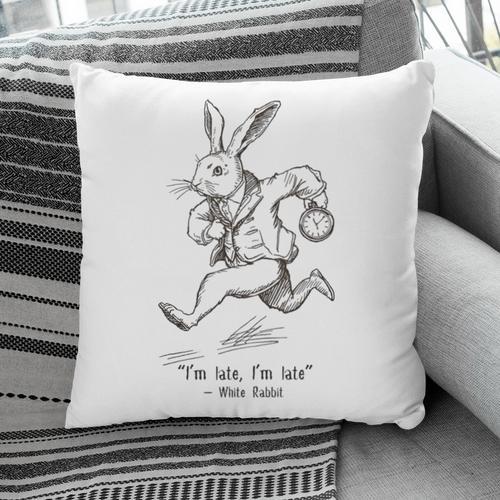 I'm Late I'm Late Rabbit From Alice Wonderland Book Pillowcase - Bookorys CA