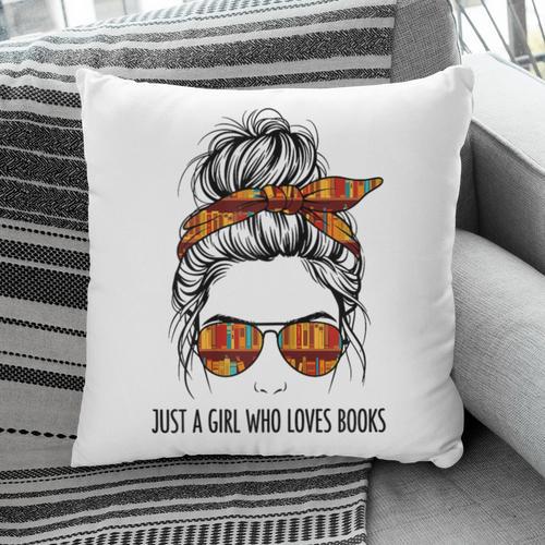 Just a Girl Who Loves Books Pajamas Shirt Reading Book Lover Pillowcase - Bookorys CA