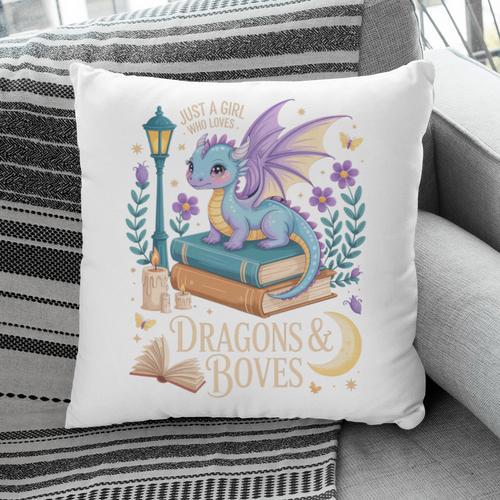 Just a Girl Who Loves Dragons & Books Reader Fantasy Fun Premium Tri-Blend Pillowcase - Bookorys DE