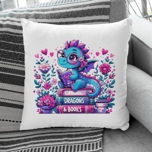 Just A Girl Who Loves Dragons And Books Cute Dragon Reading Premium Tri-Blend Pillowcase - Bookorys DE