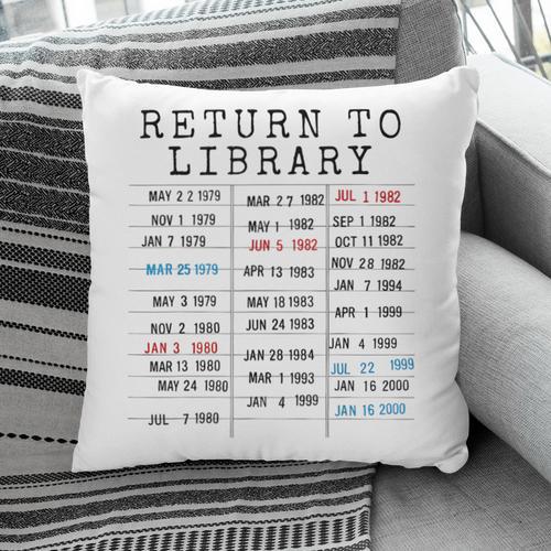 Library Card Due Date Stamp Book Lover Reading Vintage Read Pillowcase - Bookorys DE