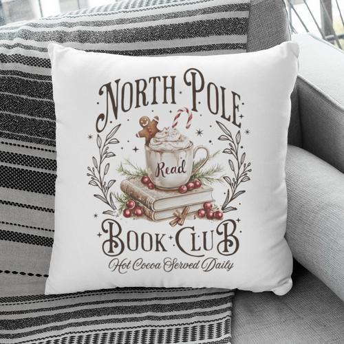 North Pole Book Club Christmas Xmas Hot Cocoa Bookish Pillowcase - Bookorys
