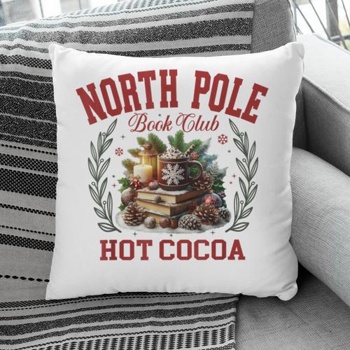 North Pole Book Club Hot Cocoa Bookworm Christmas Xmas Pillowcase - Bookorys